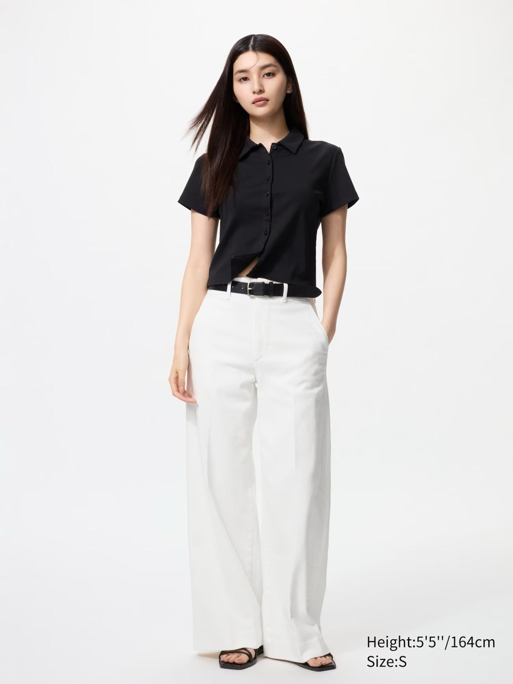 Uniqlo White High Waisted Wide Leg Trouser Jeans XS 0-2 NWOT